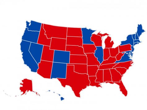 This map above depicts how each states electorate voted in 2016. Red represents a win for President Donald Trump, and blue represents his running mate Former Secretary of State Hillary Clinton.