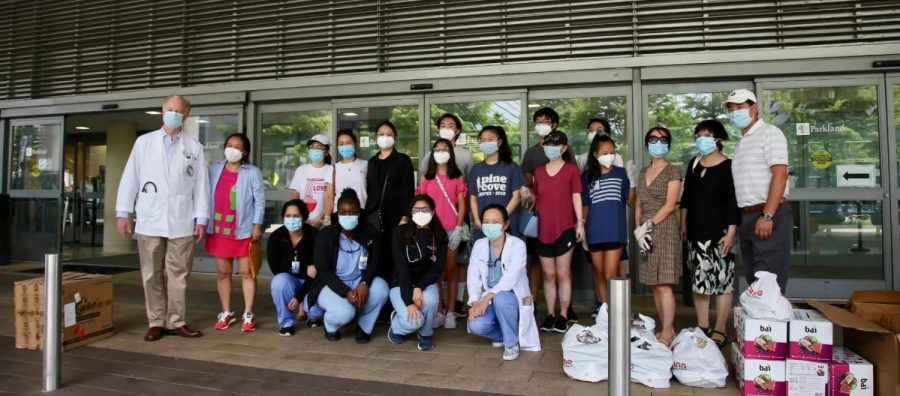Volunteers from the Asian Culture and Education Society deliver supplies to Parkland Hospital