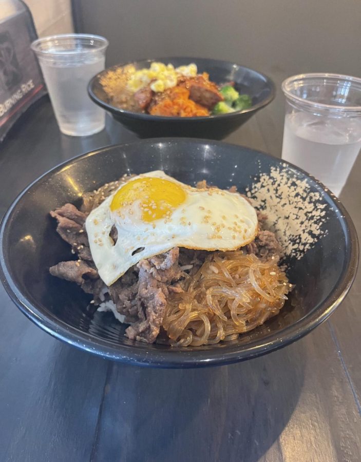 At Burning Rice, my order consists of a regular bowl with white rice, japchae, bulgogi and a sunny side up egg on Oct. 4. Burning Rice has multiple locations, one of which is located at 6106 Luther Lane in Dallas Preston Center, which is where I went. Burning Rice is a great restaurant to grab a bite to eat with friends and family whenever you want.