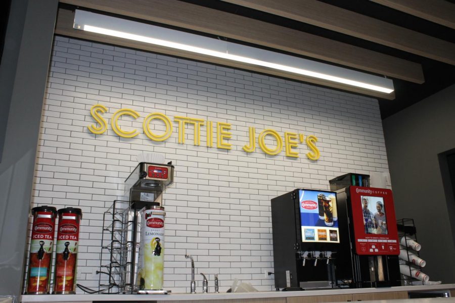 The+Scottie+Joes+counter+holds+machines+for+dispensing+beverages.+The+construction+of+the+space+was+financed+by+the+Credit+Union+of+Texas.+Community+Coffee+is+providing+product+and+rental+on+the+equipment%2C+business+development+administrator+Polly+McKeithen+said.