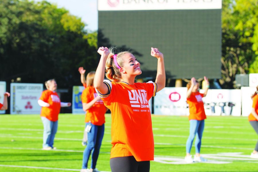 For student councils National Unity Day celebration, Senior and student council executive president Ava Tiffany dances to the song Were All In This Together. Unity Day was about celebrating inclusivity, kindness and respect. Its a great chance to commemorate our students who bring others together, Tiffany said.