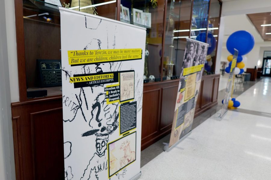 At the student entrance, a Holocaust Remembrance Week exhibit is displayed to encourage students to reflect on its history. The exhibit focused on a magazine created by a group of schoolboys during the Holocaust. "It is a good exhibit to have, especially because there is a lot of opportunity for it to be seen,” junior Dalton Buford said.   