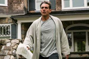 Dean Brannock, played by Bobby Cannavale, rushes to his new neighbors home after receiving his first threatening letter in “The Watcher. The mini-series is loosely based on a true story of family being stalked with threatening letters.  

