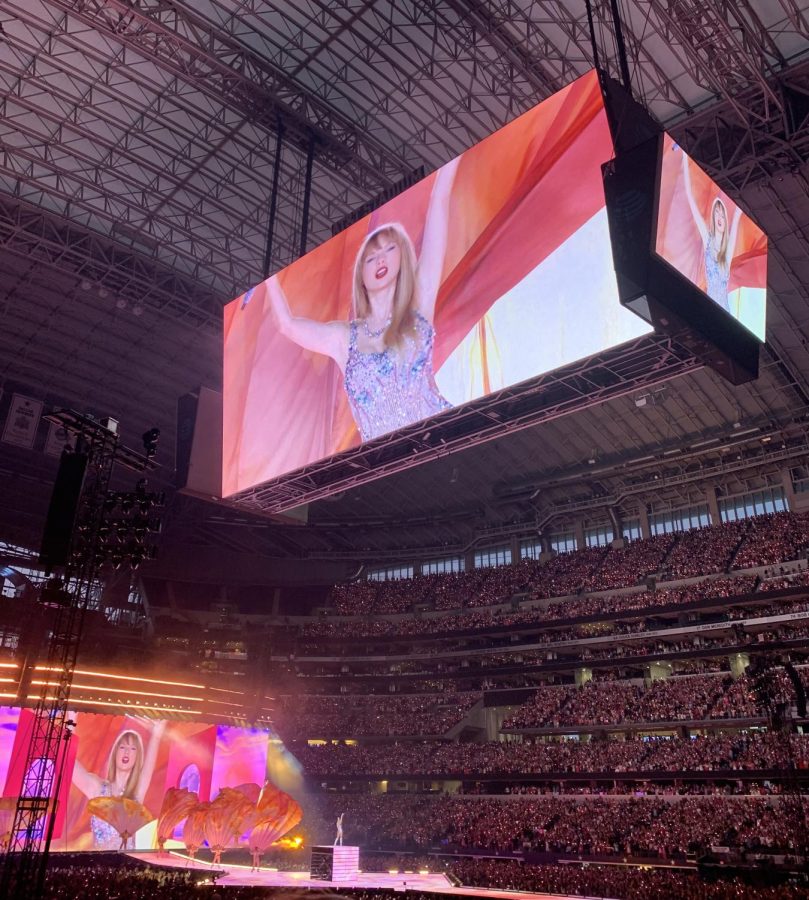 Taylor Swift performs for a sold out crowd at AT&T Stadium on April 1. Swifts show ran for just over three hours, longer than her past performances. 