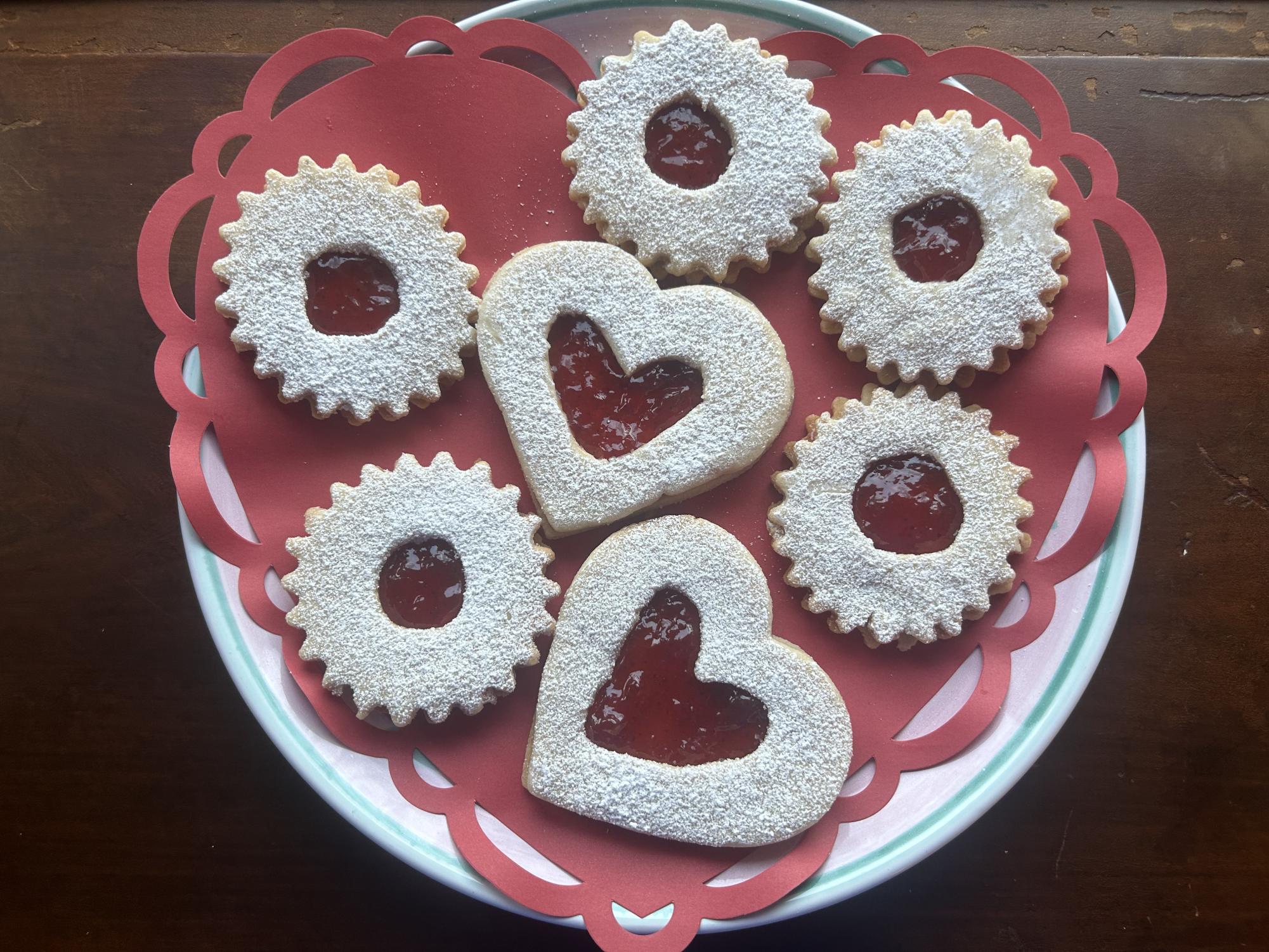 Linzer cookies are a delicious way to celebrate Valentines Day. The buttery cookies are made with almond flour and jam. 