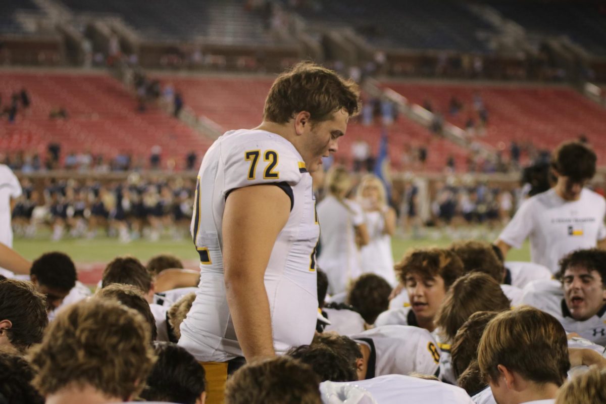 Senior Will Ogle leads the prayer group after every game. "At the end of every game we all come together to thank our Lord and Savior because we know that without him none of this would be happening," Ogle said, "I am the teams Chaplain so I have the honor of praying every week, and it's a really powerful moment because win or lose our team comes together at the end of the game and worships together." 